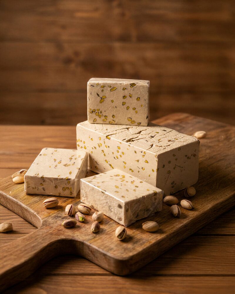 Afyon Antep Fıstıklı Tahin Helvası (Yerli Susam-Glikozsuz) 500 gr.