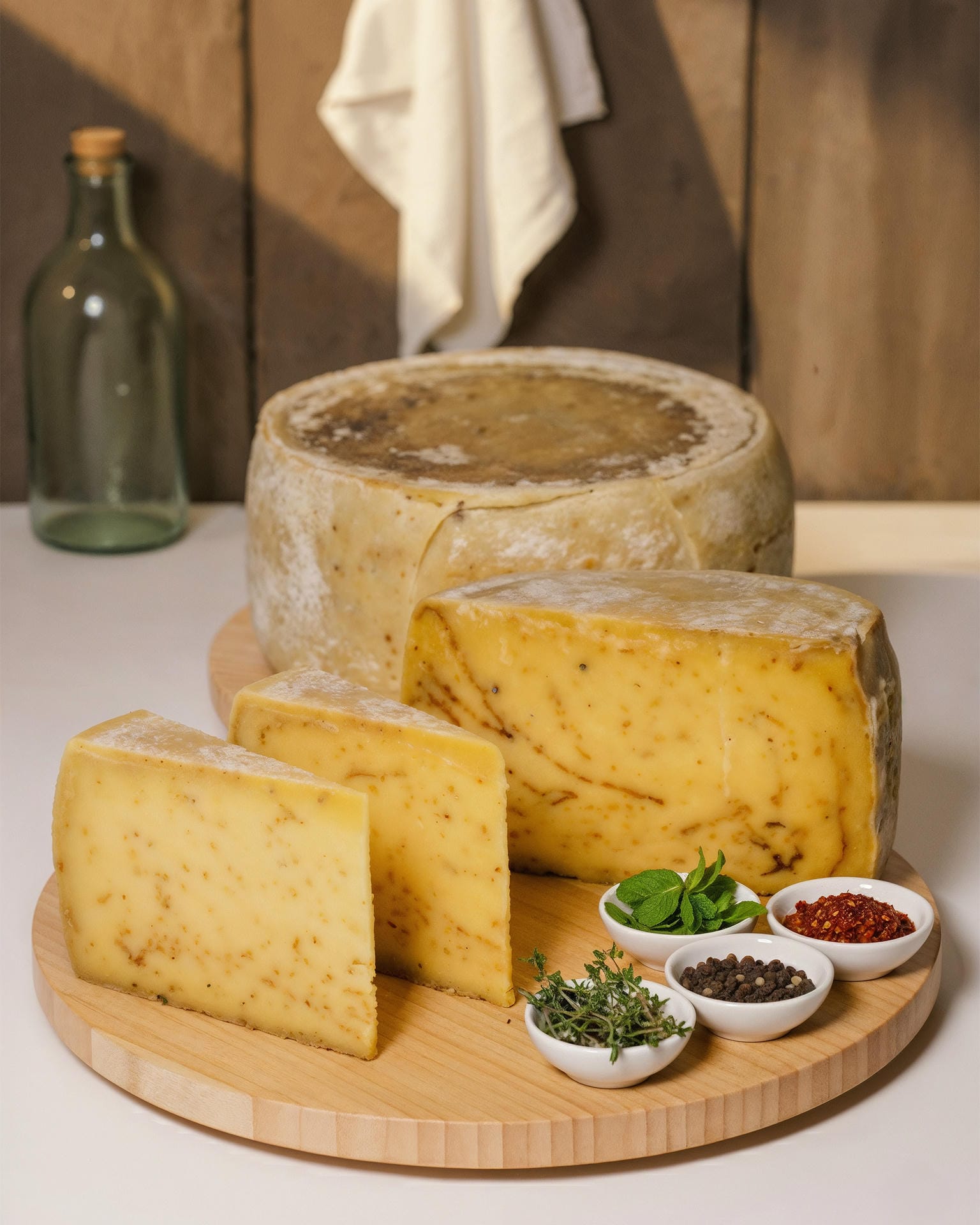 Baharatlı İnek Eski Kaşar Peyniri (Nane, Kekik, Karabiber, Pul Biber) 500 gr.